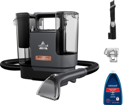 BISSELL SpotClean Cordless Draagbare Vlekkenreiniger - Draadloze Tapijtreiniger, Bank Reiniger, Auto, Matras, Sneaker & Zetelreiniger - Snoerloos Carpet Cleaner Apparaat - Triple Action Reinigingsmachine - tot 30 Minuten Gebruiksduur - 3681N