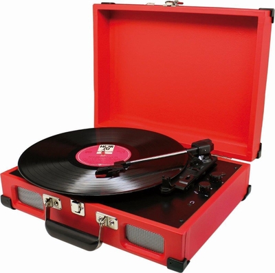 Soundmaster PL580RO - Koffermodel platenspeler, rood