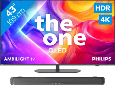 Philips Ambilight 43'' PUS9000 QLED 4K (2025) + Philips TAB5109