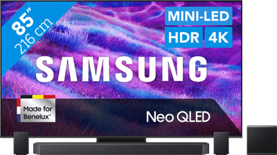 Samsung 85" Neo QLED QN80F 4K (2025) + Samsung HW-Q990F Zwart