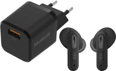JBL Tune Beam 2 Zwart + BlueBuilt Quick Charge Oplader
