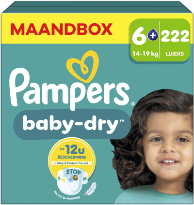 Pampers Baby Dry  luiers maat 6 plus - 222 stuks