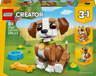 LEGO® Creator 3in1 Schattige dieren: Speelse Puppy - Dierenset - Bouw Om tot Eekhoorn of Eend - 31382