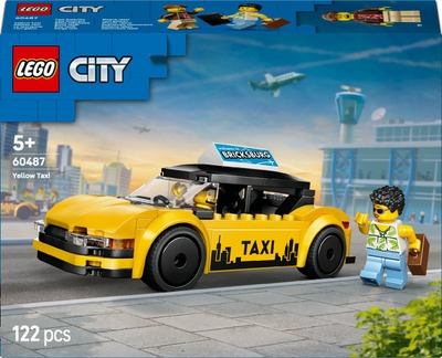 LEGO® City Gele Taxi - Modelautobouwset met 2 Minifiguren - Klassieke Speelgoedtaxi - 60487