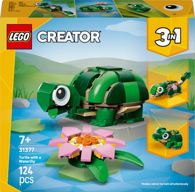 LEGO® Creator 3in1 Schildpad met Waterlelie - Speelgoedmodel - Bouw Om tot Kameleon of Kikker - 31377