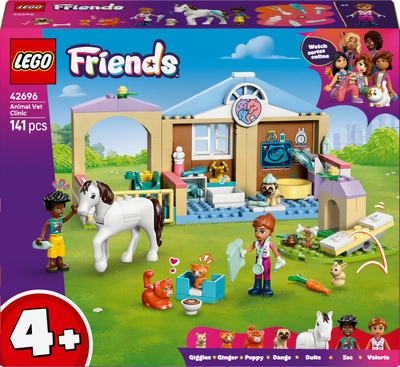 LEGO® Friends Huisdierenkliniek - 2 Minipoppetjes, Hond, Konijn, Paard, 2 Kattenfiguren - Dierenspeelgoed met Paardenstal - Voor Meisjes en Jongens Vanaf 4 Jaar - Cadeautip voor een Kinderverjaardag - 42696