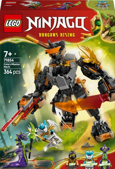 LEGO® NINJAGO® Cole's Missiemecha en Draak Zane - Ninjaspeelgoed - Speelset met 3 Minifiguren van Cole, Draak Zane en Zuurmonster - Bouwset voor Kinderen Vanaf 7 Jaar - Cadeautip - 71854