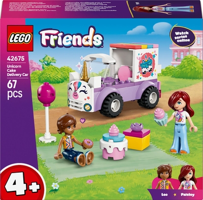 LEGO® Friends Eenhoorn Taartenbezorgauto Bouwspeelgoed - Fantasiespeelgoed met 2 Minipoppetjes – Geschenk, Taart, Ballon en Ddonut - Cadeautip voor Meisjes, Jongens en Kleuters Vanaf 4 Jaar - 42675