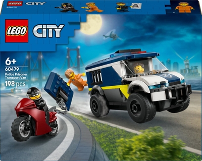 LEGO® City Politie Gevangenentransport - Politiespeelgoed voor Kinderen, Jongens en Meisjes Vanaf 6 Jaar - Bouwset met Truck en Motor - Minifiguren van een Agent en 2 Boeven - Cadeautip voor Verjaardagen - 60479