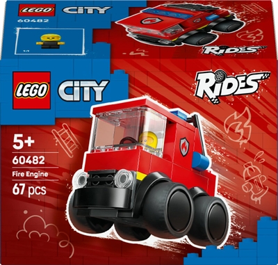LEGO® City Voertuigen – Brandweerwagen - Bouwset met Minivoertuig en Junior Minifiguur van een Brandweerman - Speelgoedauto voor Kinderen, Jongens en Meisjes Vanaf 5 Jaar - Klein Cadeautje voor een Verjaardag - 60482