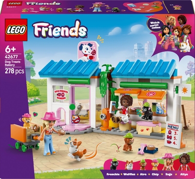 LEGO® Friends Bakkerij voor Hondensnacks - Bouwspeelgoed met 2 Minipoppetjes en 4 Speelgoedhondjes - Oven, Koelkast, Koffiezetapparaat, Dierenreismand - Cadeau voor Meisjes, Jongens en Dierenliefhebbers Vanaf 6 Jaar - 42677