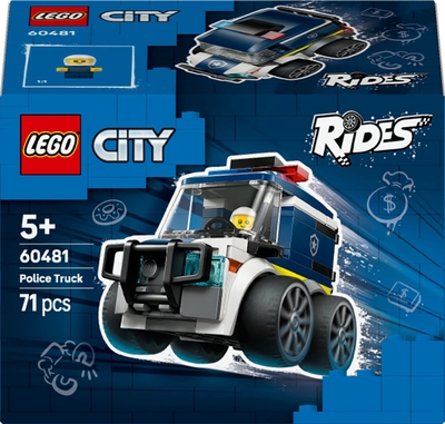 LEGO® City Voertuigen – Politiewagen - Bouwset met Minivoertuig en Junior Minifiguur van een Politieagent - Speelgoedauto voor Kinderen, Jongens en Meisjes Vanaf 5 Jaar - Klein Cadeautje voor een Verjaardag - 60481