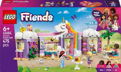 LEGO® Friends Eenhoorn Droomcafé Bouwset - Rollenspel met Regenboog- en Eenhoornthema voor Meisjes, Jongens en Kinderen Vanaf 6 Jaar - 3 Minipoppetjes, Speelgoedtaarten en Cafétafels - Cadeautip voor Verjaardagen - 42684