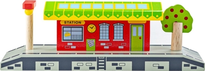 BigJigs Houten Dubbelzijdig Station BJT190 - Treinbaan Accessoire