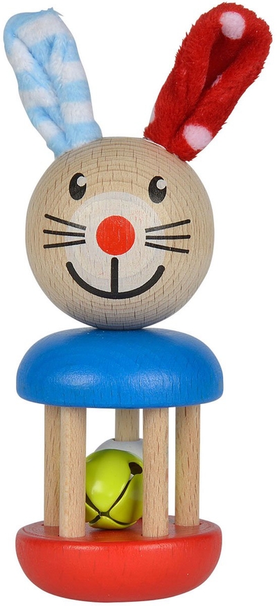 Eichhorn houten baby rammelaar konijn FSC gecertificeerd speelgoed.