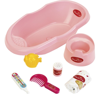 Klein Toys Princess Baby Coralie poppenverzorging - poppenbadje 41cm - incl accessoires - met potje - roze