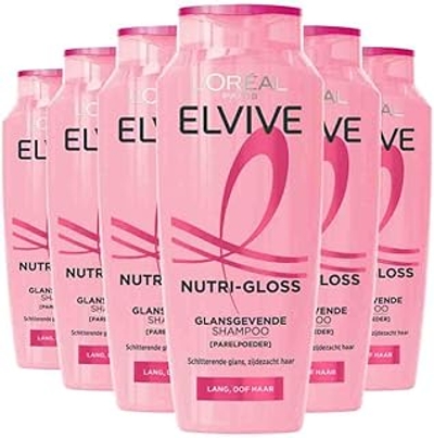 L’Oréal Paris Elvive Nutri-Gloss Shampoo - Glansgevende Shampoo Voor Lang, Dof Haar - 6x 250 ml