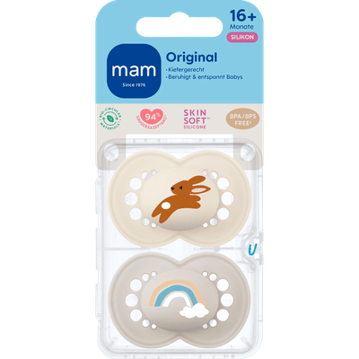 MAM Original Pure Silikon Fopspeen 16+ mnd Beige - 2 stuks