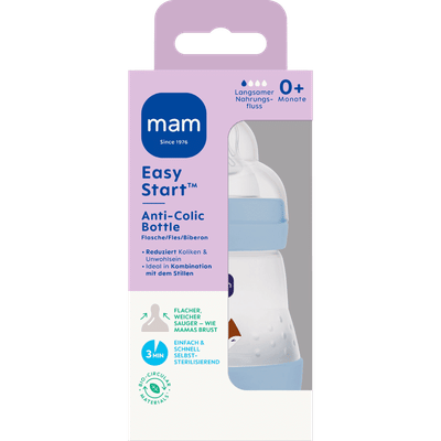 MAM Easy Start Anti-Colic Babyfles Blauw 0+ mnd - 160 ml