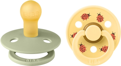 BiBs Studio Colour Fopspeen - Rond - 2 Stuks - 6-18 Mnd - Ladybug Sage Mix