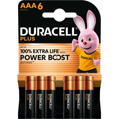 Duracell Plus AAA - alkaline batterijen - 1,5V, LR03 - 6 stuks