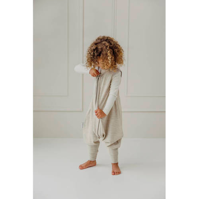 Meyco merinowollen slaapoverall jumper sand melange Babyslaapzak Beige 80