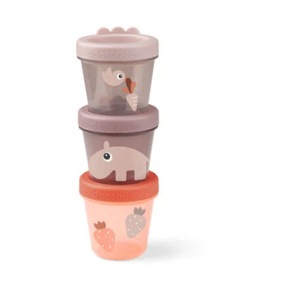 Done by Deer Babyvoeding bakjes Ozzo (3-pack) - Powder Broodtrommel Roze