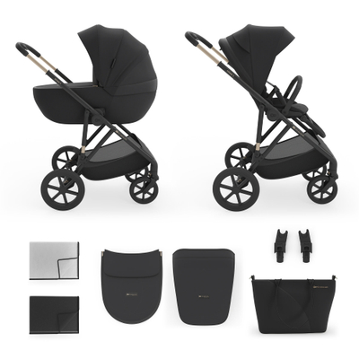 Kinderkraft PRIME 3 Kinderwagen - licht slank frame memory buttons verstelbare kap en voetsteun vanaf geboorte - Zwart