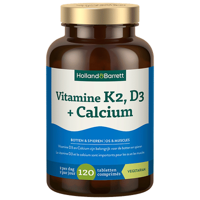 Holland & Barrett Vitamine K2, D3 + Calcium - 120 tabletten