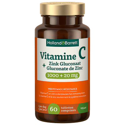 Holland & Barrett Vitamine C 1000mg + Zink Gluconaat 20mg - 60 tabletten