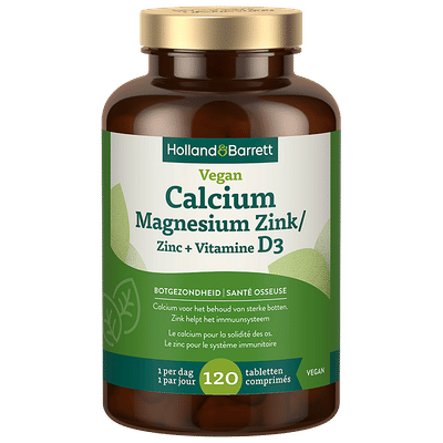 Holland & Barrett Vegan Calcium Magnesium Zink + Vitamine D3 - 120 tabletten