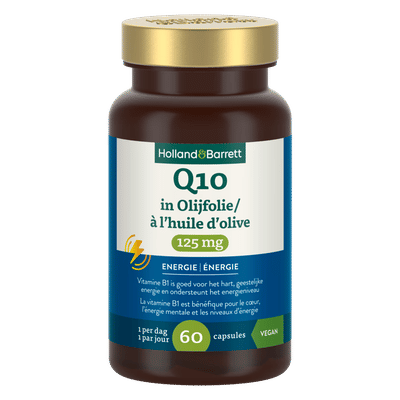 Holland & Barrett Q10 Vitamine B1 in Olijfolie 125mg - 60 capsules