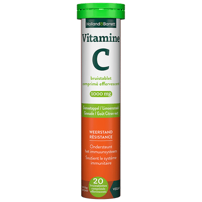 Holland & Barrett Vitamine C Bruistablet 1000mg Granaatappel / Limoensmaak - 20 bruistabletten