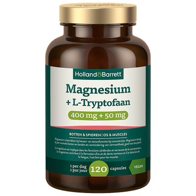 Holland & Barrett Magnesium + L-Tryptofaan 400mg + 50mg - 120 capsules
