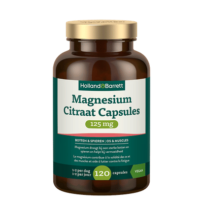 Holland & Barrett Magnesium Citraat Capsules 125mg - 120 capsules