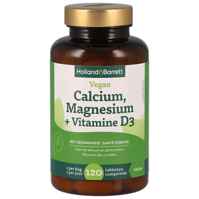 Holland & Barrett Vegan Calcium, Magnesium + Vitamine D3 - 120 tabletten