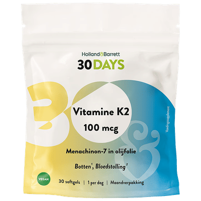 Holland & Barrett 30DAYS Vitamine K2 100mcg - 30 stuks