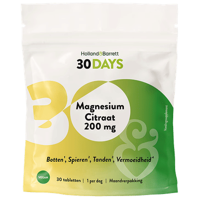 Holland & Barrett 30DAYS Magnesium Citraat 200mg - 30 tabletten