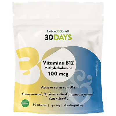 Holland & Barrett 30DAYS Vitamine B12 Methylcobalamine 100mcg - 30 tabletten