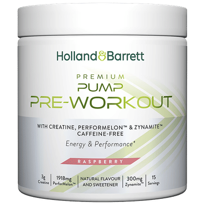 Holland & Barrett Premium Pump Pre-Workout Raspberry - 15 scoops