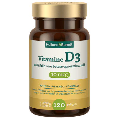 Holland & Barrett Vitamine D3 In Olijfolie 10mcg - 120 stuks