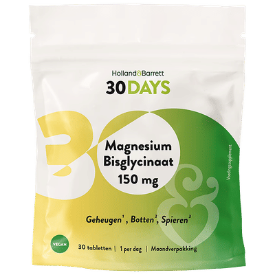 Holland & Barrett 30DAYS Magnesium Bisglycinaat 150 mg – 30 tabletten