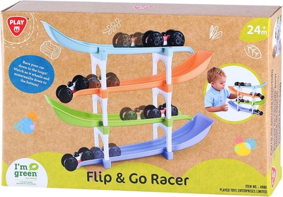 Play racebaan biobased Flip en Go autoracebaan 11-delig speelgoed.