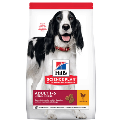 Hill's Science Plan Adult 1-6 Medium met Kip Hondenvoer - 6 kg - hondenbrokken