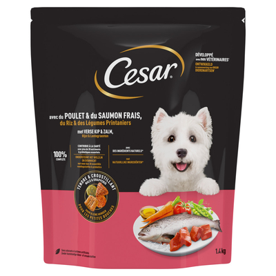 Dubbelpak: 2x1.4kg Cesar Adult met kip. zalm en groenten droogvoer voor honden - hondenbrokken