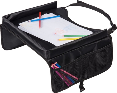 Dooky Travel Table – Reistafel voor Kinderzitje, Buggy & Auto – Opbergvakken & Verhoogde Rand – Duurzaam & Eenvoudig te Reinigen