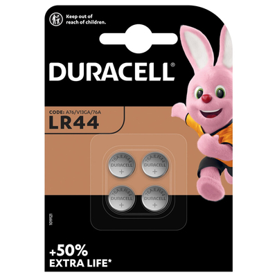 5x Duracell Knoopcelbatterijen LR44 4 stuks