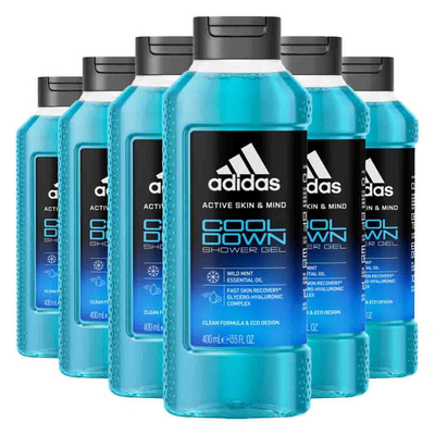6x Adidas Shower Gel Active Skin&Mind Cool Down 400 ml