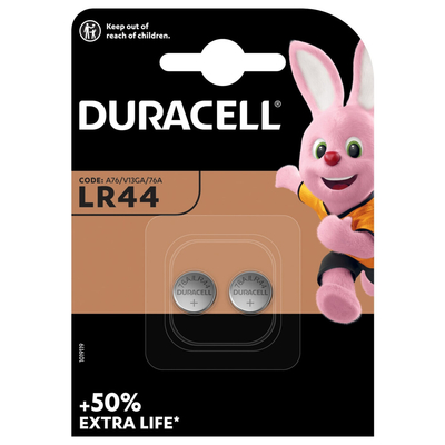 10x Duracell Knoopcelbatterijen LR44 2 stuks