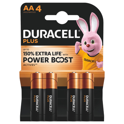 2x Duracell Alkaline Batterijen Mainline Bst AA 4 stuks